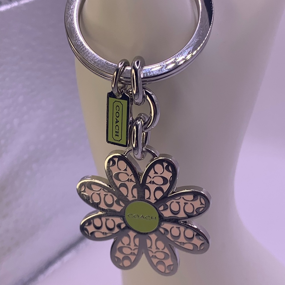 Coach Pink and Green Daisy Keychains